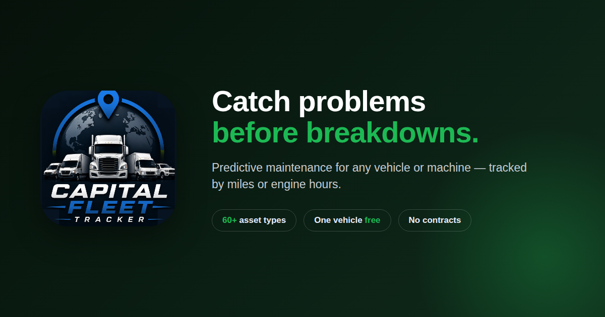 Capital Fleet Tracker | Catch Problems Before Breakdowns